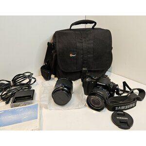 Samsung NX10 Camera 14.6MP 2 Lens 18-55mm/50-200 Bundle With Case Charger Read*